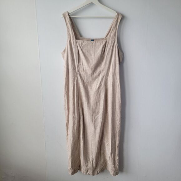 Old Navy Dresses & Skirts - old‎ navy women's fit & flare linen blend midi dress size XL minimalist